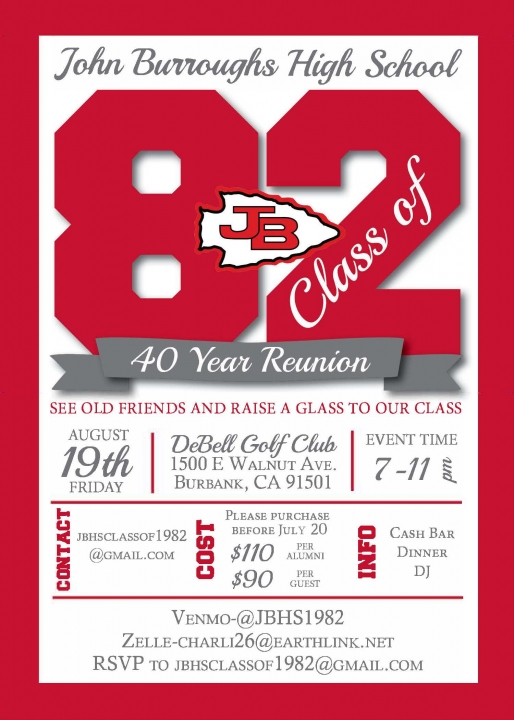 JBHS Class of 1982 AND Invited Classes 1980, 1981 & 1983